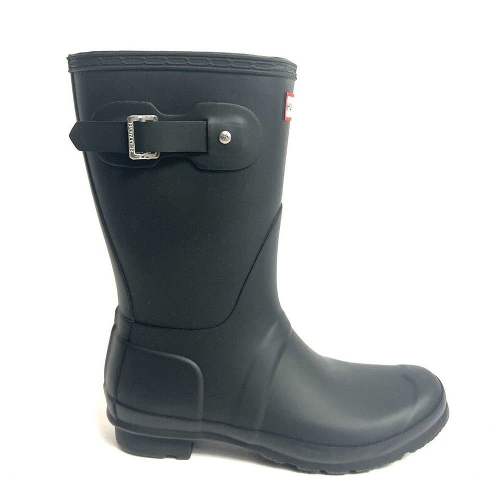 Hunter Womens Original Short Rain Boot Black Size 8 M